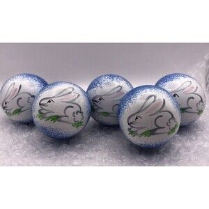 Present Tense Anne Hathaway Bunny Rabbit HIPPITY HOP BLUE Drawer Knobs Set of 5